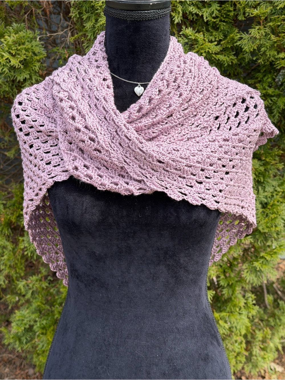 Hand Crafted Lavender Crochet Wrap Scarf shawl